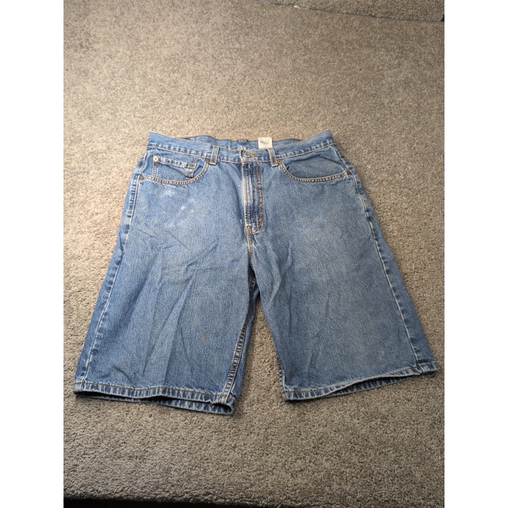 Levis 569 Loose Fit Denim Shorts Men 33 Blue Medium Wash Baggy Skater Y2K Mexico